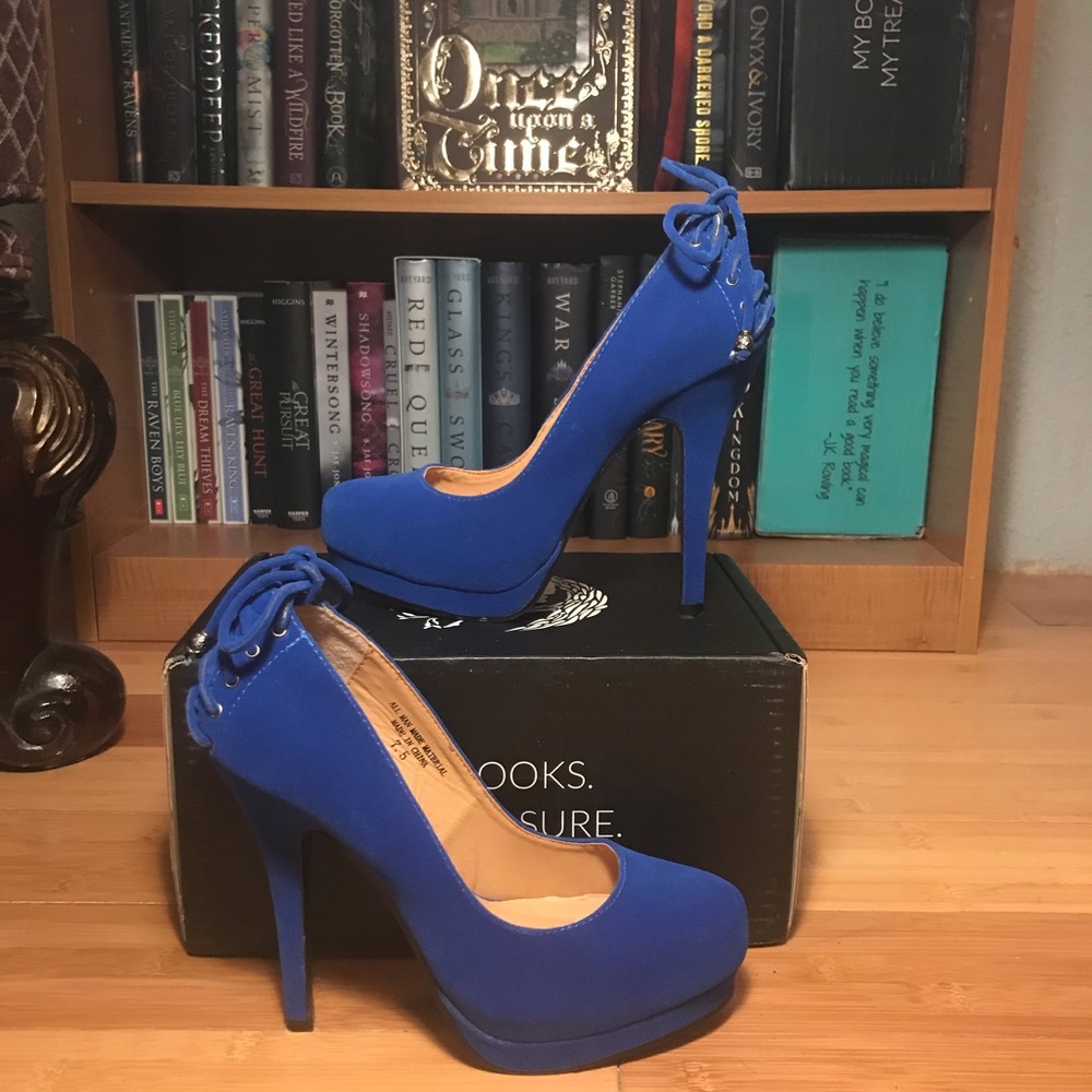 Royal Blue - Wild Rose - Velour Pumps